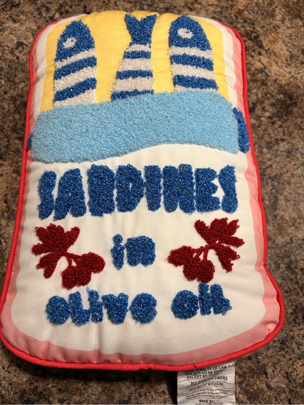 C.C Yellow, Blue & Red Sardines in Olive Oil Pillow